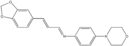 N-[3-(1,3-benzodioxol-5-yl)-2-propenylidene]-N-[4-(4-morpholinyl)phenyl]amine Structure