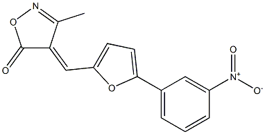 4-[(5-{3-nitrophenyl}-2-furyl)methylene]-3-methyl-5(4H)-isoxazolone Structure