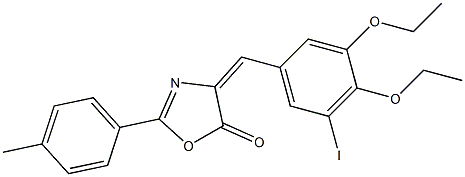 4-(3,4-diethoxy-5-iodobenzylidene)-2-(4-methylphenyl)-1,3-oxazol-5(4H)-one,,结构式