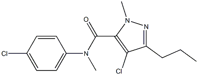 4-chloro-N-(4-chlorophenyl)-N,1-dimethyl-3-propyl-1H-pyrazole-5-carboxamide Structure