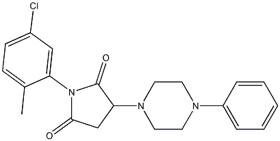 1-(5-chloro-2-methylphenyl)-3-(4-phenyl-1-piperazinyl)-2,5-pyrrolidinedione,,结构式