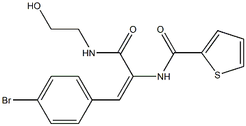 N-(2-(4-bromophenyl)-1-{[(2-hydroxyethyl)amino]carbonyl}vinyl)-2-thiophenecarboxamide Structure