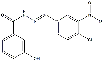 N'-{4-chloro-3-nitrobenzylidene}-3-hydroxybenzohydrazide 化学構造式