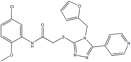 N-[5-chloro-2-(methyloxy)phenyl]-2-{[4-(furan-2-ylmethyl)-5-pyridin-4-yl-4H-1,2,4-triazol-3-yl]sulfanyl}acetamide Structure