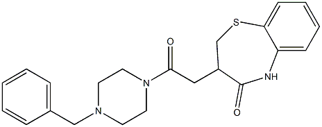 3-[2-(4-benzyl-1-piperazinyl)-2-oxoethyl]-2,3-dihydro-1,5-benzothiazepin-4(5H)-one,,结构式