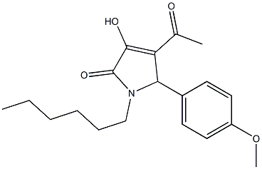 4-acetyl-1-hexyl-3-hydroxy-5-(4-methoxyphenyl)-1,5-dihydro-2H-pyrrol-2-one,,结构式