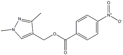 (1,3-dimethyl-1H-pyrazol-4-yl)methyl 4-nitrobenzoate,,结构式