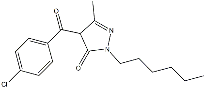 4-(4-chlorobenzoyl)-2-hexyl-5-methyl-2,4-dihydro-3H-pyrazol-3-one,,结构式