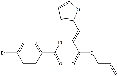 allyl 2-[(4-bromobenzoyl)amino]-3-(2-furyl)acrylate 化学構造式