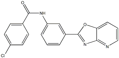 4-chloro-N-(3-[1,3]oxazolo[4,5-b]pyridin-2-ylphenyl)benzamide Struktur