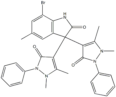 7-bromo-3,3-bis(1,5-dimethyl-3-oxo-2-phenyl-2,3-dihydro-1H-pyrazol-4-yl)-5-methyl-1,3-dihydro-2H-indol-2-one