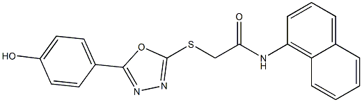 2-{[5-(4-hydroxyphenyl)-1,3,4-oxadiazol-2-yl]sulfanyl}-N-(1-naphthyl)acetamide Structure