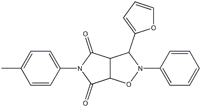 3-(2-furyl)-5-(4-methylphenyl)-2-phenyldihydro-2H-pyrrolo[3,4-d]isoxazole-4,6(3H,5H)-dione 结构式