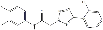 2-[5-(2-chlorophenyl)-2H-tetraazol-2-yl]-N-(3,4-dimethylphenyl)acetamide 化学構造式