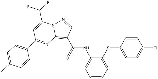 N-{2-[(4-chlorophenyl)sulfanyl]phenyl}-7-(difluoromethyl)-5-(4-methylphenyl)pyrazolo[1,5-a]pyrimidine-3-carboxamide Structure