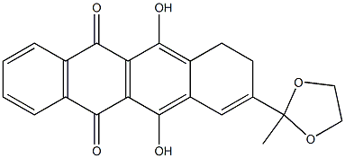 6,11-dihydroxy-9-(2-methyl-1,3-dioxolan-2-yl)-7,8-dihydro-5,12-naphthacenedione Structure
