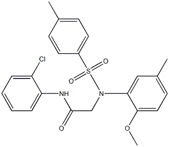 N-(2-chlorophenyl)-2-{2-methoxy-5-methyl[(4-methylphenyl)sulfonyl]anilino}acetamide Structure