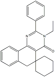 3-ethyl-2-phenyl-5,6-dihydrospiro(benzo[h]quinazoline-5,1'-cyclohexane)-4(3H)-one,,结构式