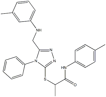 N-(4-methylphenyl)-2-{[4-phenyl-5-(3-toluidinomethyl)-4H-1,2,4-triazol-3-yl]sulfanyl}propanamide Structure