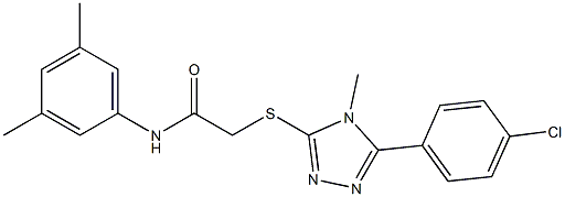 2-{[5-(4-chlorophenyl)-4-methyl-4H-1,2,4-triazol-3-yl]sulfanyl}-N-(3,5-dimethylphenyl)acetamide,,结构式