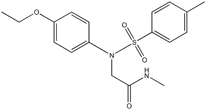 2-{4-ethoxy[(4-methylphenyl)sulfonyl]anilino}-N-methylacetamide Struktur