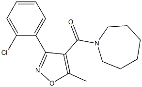 1-{[3-(2-chlorophenyl)-5-methyl-4-isoxazolyl]carbonyl}azepane 结构式