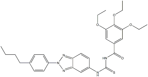 N-[2-(4-butylphenyl)-2H-1,2,3-benzotriazol-5-yl]-N'-(3,4,5-triethoxybenzoyl)thiourea Struktur