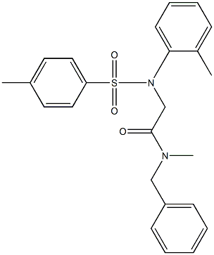 N-benzyl-N-methyl-2-{2-methyl[(4-methylphenyl)sulfonyl]anilino}acetamide,,结构式