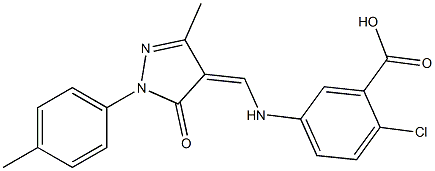 2-chloro-5-({[3-methyl-1-(4-methylphenyl)-5-oxo-1,5-dihydro-4H-pyrazol-4-ylidene]methyl}amino)benzoic acid