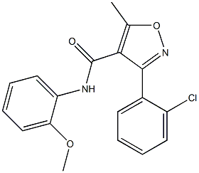3-(2-chlorophenyl)-N-(2-methoxyphenyl)-5-methyl-4-isoxazolecarboxamide,,结构式