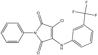 3-chloro-1-phenyl-4-[3-(trifluoromethyl)anilino]-1H-pyrrole-2,5-dione,,结构式