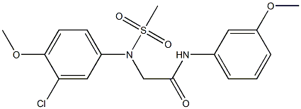 2-[3-chloro-4-methoxy(methylsulfonyl)anilino]-N-(3-methoxyphenyl)acetamide Structure