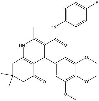 N-(4-fluorophenyl)-2,7,7-trimethyl-5-oxo-4-(3,4,5-trimethoxyphenyl)-1,4,5,6,7,8-hexahydro-3-quinolinecarboxamide|