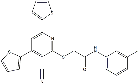 2-[(3-cyano-4,6-dithien-2-ylpyridin-2-yl)sulfanyl]-N-(3-methylphenyl)acetamide