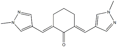 2,6-bis[(1-methyl-1H-pyrazol-4-yl)methylene]cyclohexanone Struktur