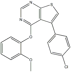 5-(4-chlorophenyl)-4-(2-methoxyphenoxy)thieno[2,3-d]pyrimidine,,结构式