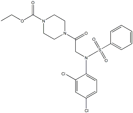 ethyl 4-{[2,4-dichloro(phenylsulfonyl)anilino]acetyl}-1-piperazinecarboxylate Struktur