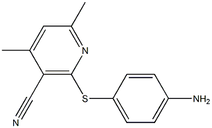 2-[(4-aminophenyl)sulfanyl]-4,6-dimethylnicotinonitrile 结构式