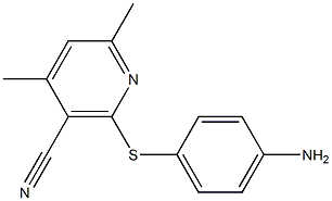 2-[(4-aminophenyl)sulfanyl]-4,6-dimethylnicotinonitrile,,结构式