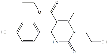 ethyl 1-(2-hydroxyethyl)-4-(4-hydroxyphenyl)-6-methyl-2-oxo-1,2,3,4-tetrahydro-5-pyrimidinecarboxylate,,结构式