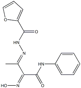 3-(2-furoylhydrazono)-2-(hydroxyimino)-N-phenylbutanamide 化学構造式