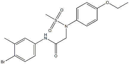 N-(4-bromo-3-methylphenyl)-2-[4-ethoxy(methylsulfonyl)anilino]acetamide Structure