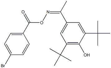 1-(3,5-ditert-butyl-4-hydroxyphenyl)ethanone O-(4-bromobenzoyl)oxime Structure