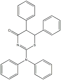 2-(diphenylamino)-5,6-diphenyl-5,6-dihydro-4H-1,3-thiazin-4-one 结构式