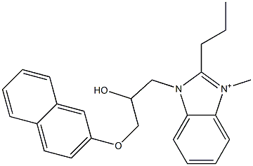 3-[2-hydroxy-3-(2-naphthyloxy)propyl]-1-methyl-2-propyl-3H-benzimidazol-1-ium Structure