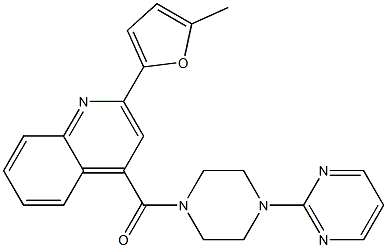 2-(5-methyl-2-furyl)-4-{[4-(2-pyrimidinyl)-1-piperazinyl]carbonyl}quinoline 结构式