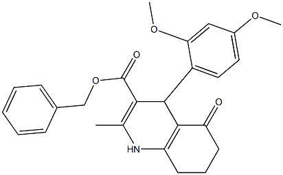 benzyl 4-(2,4-dimethoxyphenyl)-2-methyl-5-oxo-1,4,5,6,7,8-hexahydro-3-quinolinecarboxylate 化学構造式