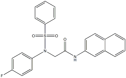 2-[(4-fluorophenyl)(phenylsulfonyl)amino]-N-naphthalen-2-ylacetamide 化学構造式