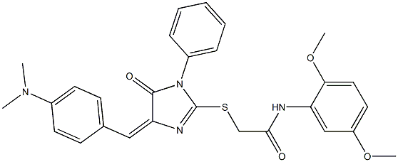 N-(2,5-dimethoxyphenyl)-2-({4-[4-(dimethylamino)benzylidene]-5-oxo-1-phenyl-4,5-dihydro-1H-imidazol-2-yl}sulfanyl)acetamide Structure