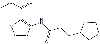 methyl 3-[(3-cyclopentylpropanoyl)amino]-2-thiophenecarboxylate Struktur